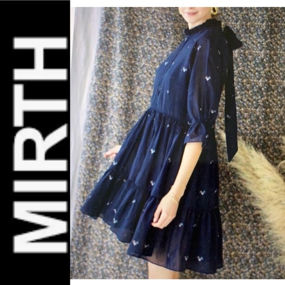 Last Chance NWT MIRTH Handmade Editions NAPA Mini Dress in Black Jamdani m - Picture 3 of 16